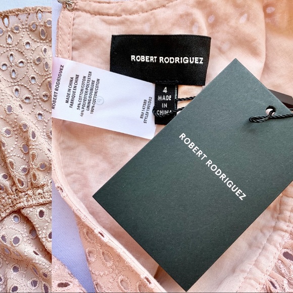 Robert Rodriguez 4 Prairie Lace Eyelet Maxi Dress Peach Pink Nude - Picture 7 of 9